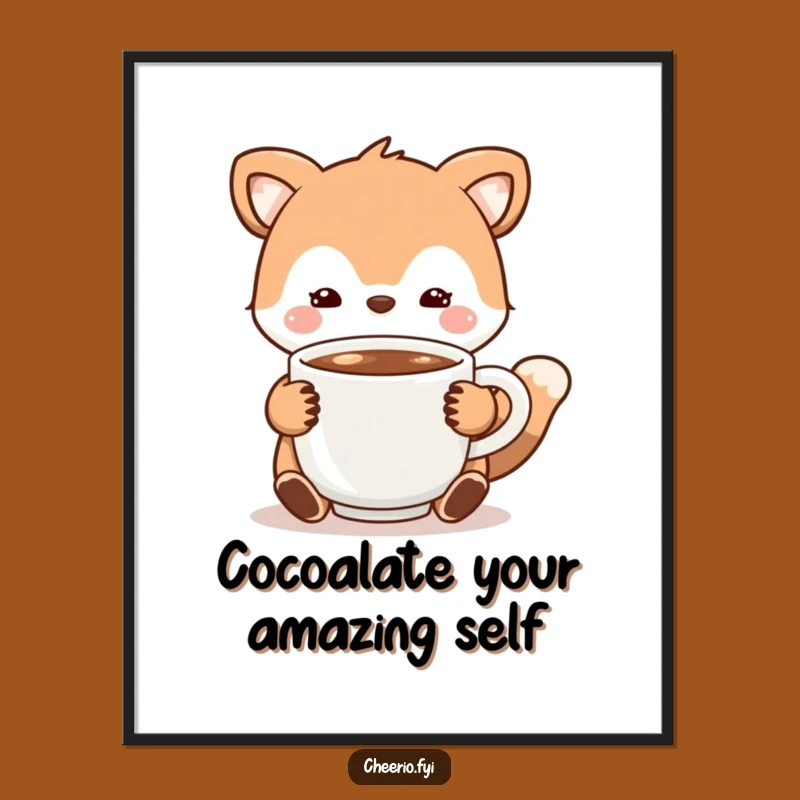 Funny Free Printable Wall Art: Animal with Cocoa, Downloadable Humorous Decor