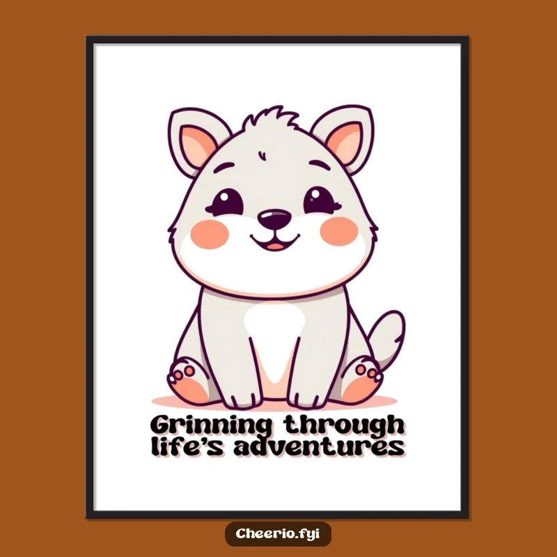 Funny Free Printable Wall Art: Cheerful Grin Design, Quirky Downloadable Decor