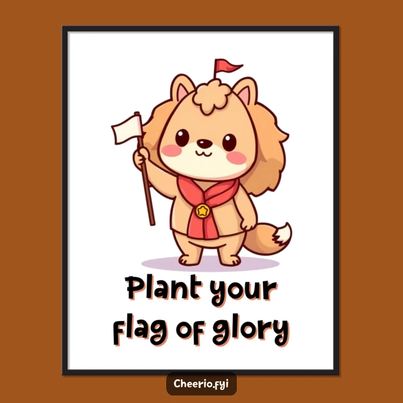 Funny Free Printable Wall Art: Proud Animal with Flag, Downloadable Art