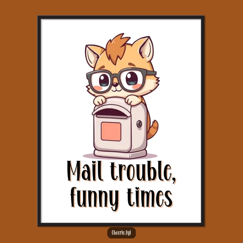 Free Printable Wall Art: Clumsy Animal & Post Box for Whimsical, Funny Decor