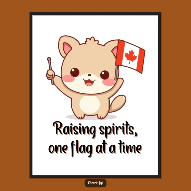 Funny Free Printable Wall Art: Whimsical Animal Waving Red Cross Flag