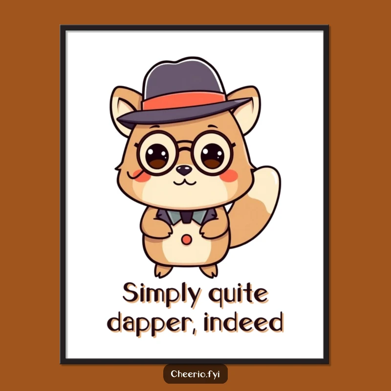 Free Printable Wall Art: Humorous Monocle Animal Curtsey Downloadable Decor