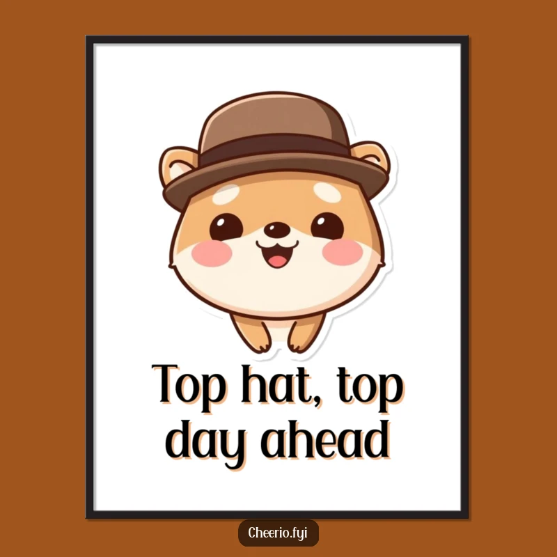 Free Printable Wall Art: Bowler Hat Animal Funny Dapper Art Download