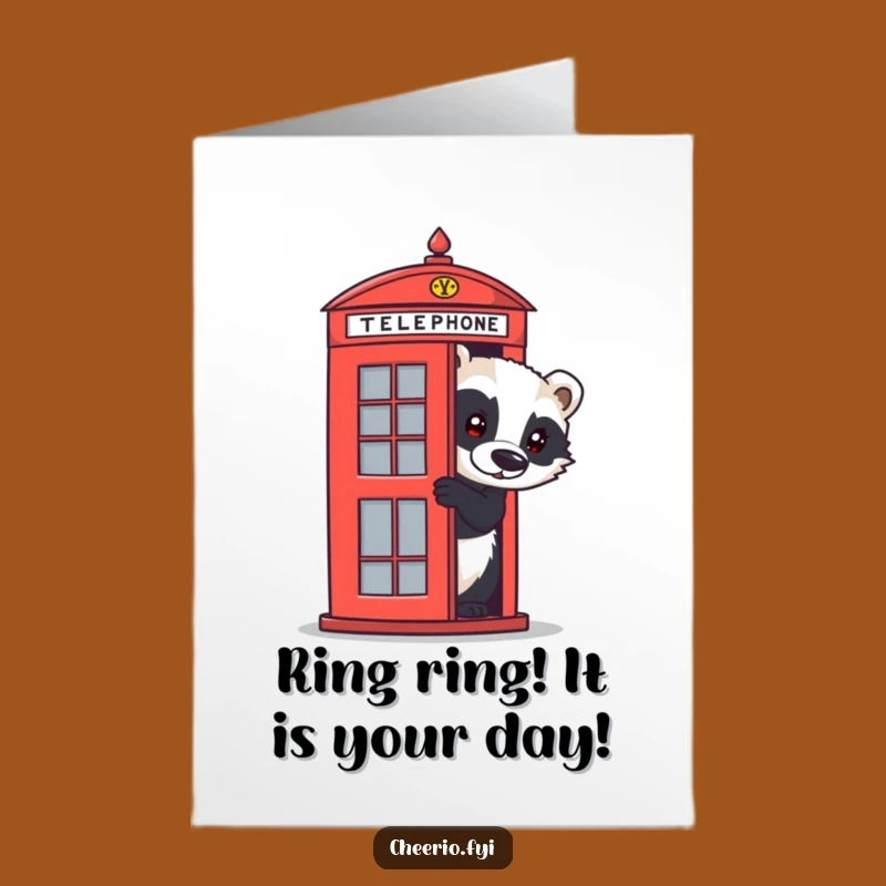 Free Printable Birthday Card: Curious Badger Hiding, Funny Downloadable Gift