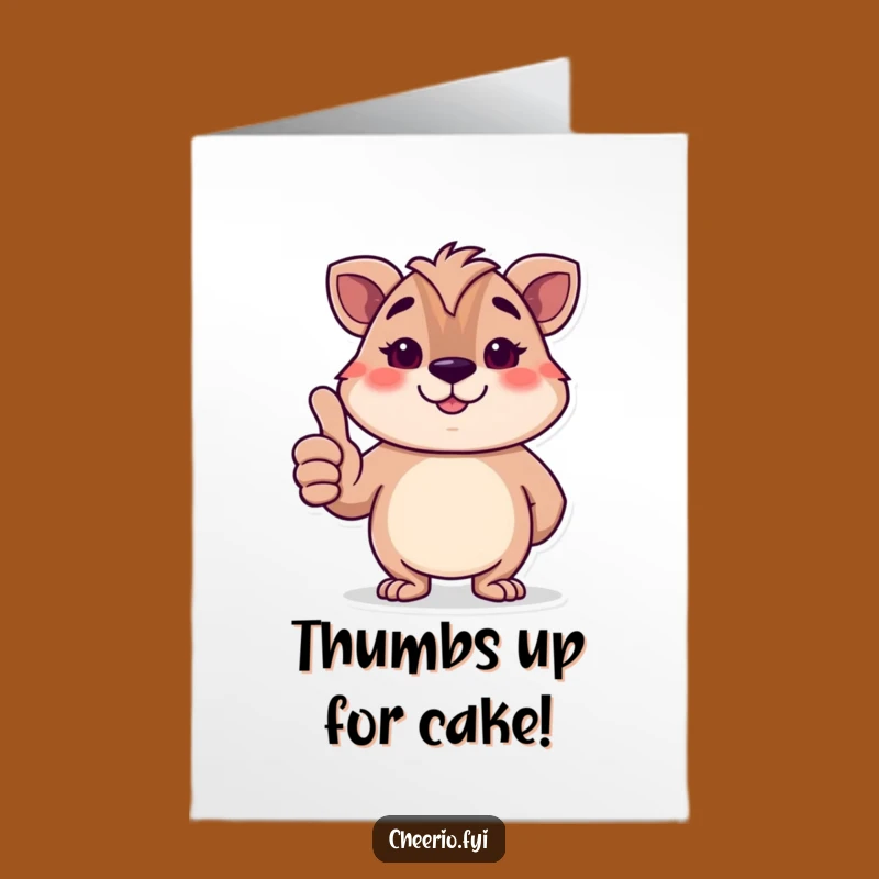 Free Printable Birthday Card: Polished Animal Thumbs-Up, Funny Downloadable Gift