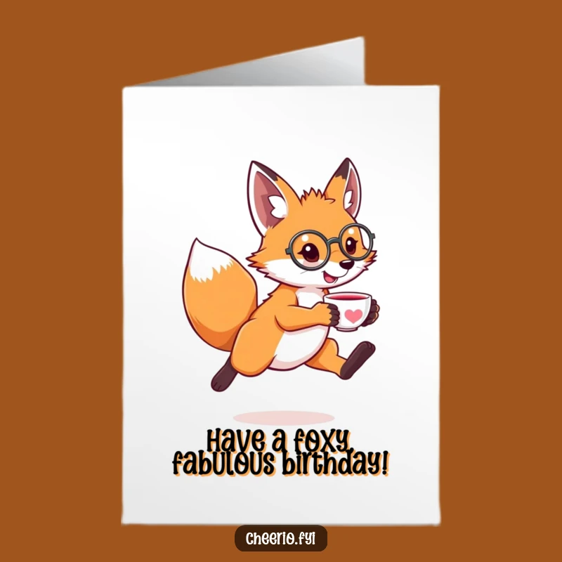Free Printable Fox Birthday Card: Dapper Hilarious Animal Downloadable Greeting