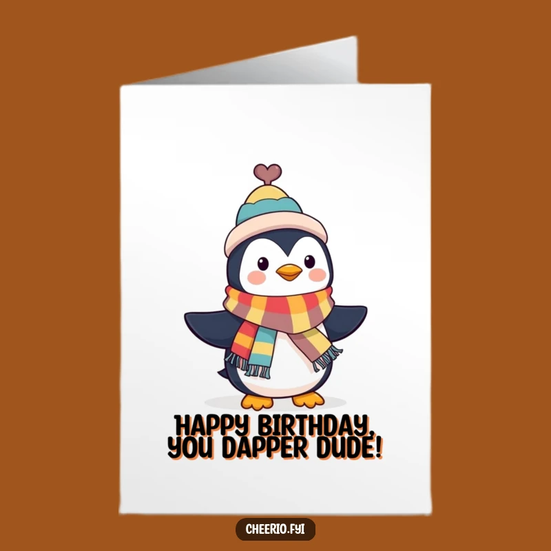 Free Printable Penguin Top Hat Birthday Card - Funny Downloadable Gift!
