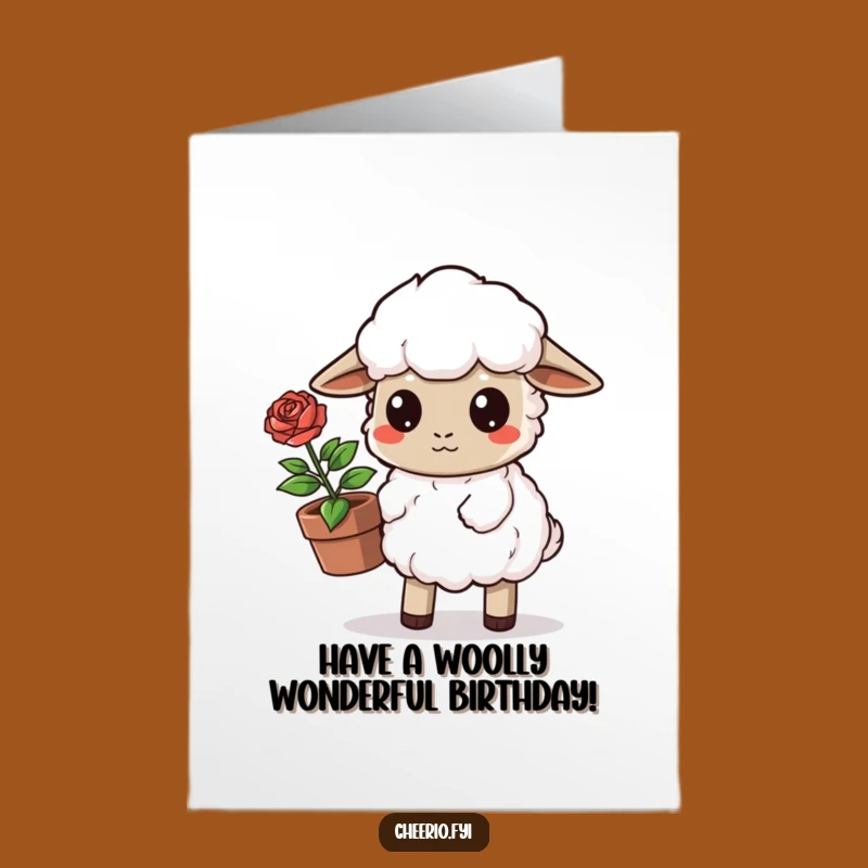 Free Printable Sheep Rose Birthday Card - Funny Downloadable Gift for Her!