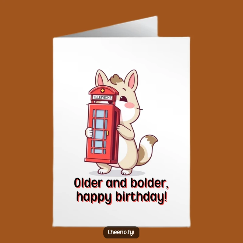 Free Printable UK Animal Birthday Card: Funny London Telephone Box Gift!