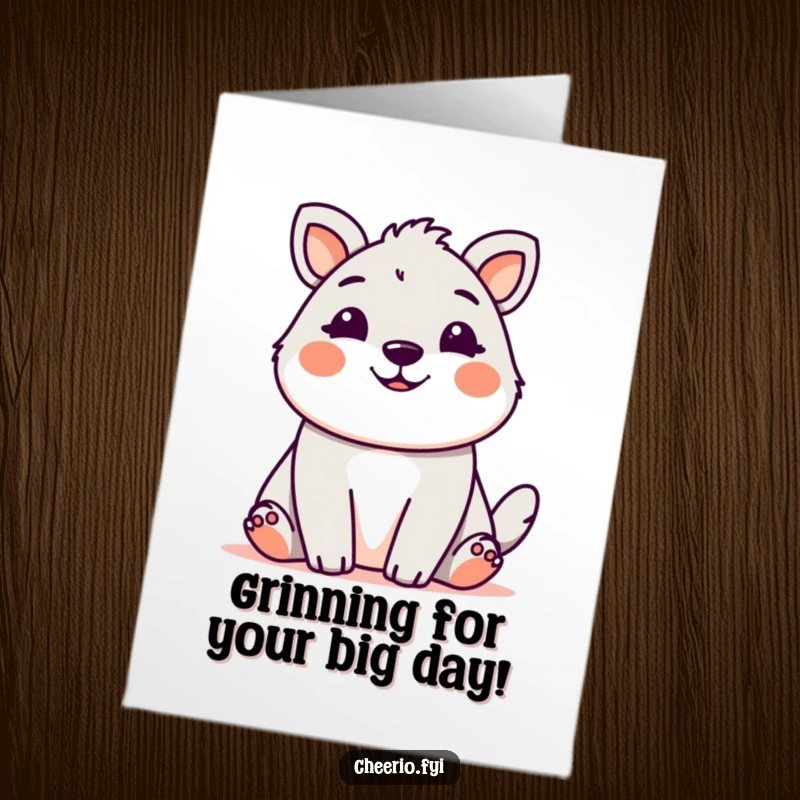 Funny Free Printable Birthday Card: A cute animal shows a big, friendly, welcoming grin, ideal for a downloadable gift.
