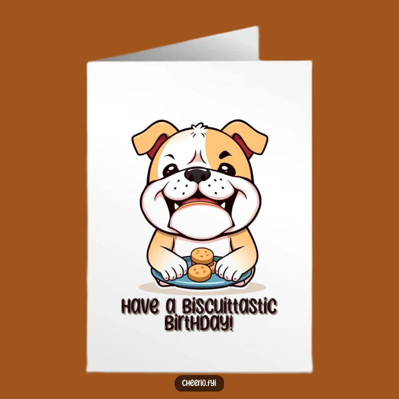 Free Printable Bulldog Biscuits Birthday Card - Funny Downloadable Treat Gift!