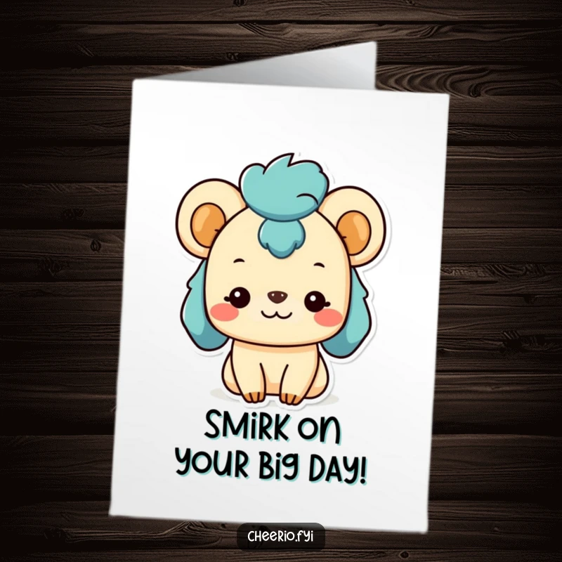 Funny Free Printable Birthday Card: A smiling animal character shares a subtle, pleased smirk, conveying happy birthday wishes with a touch of wit.