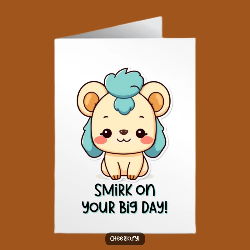 Free Printable Birthday Card: Smirking Animal Humor, Downloadable Pleased Greeting