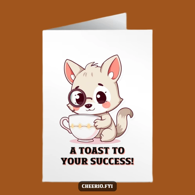 Free Printable Congrats Card: Monocled Animal Approves Your Success