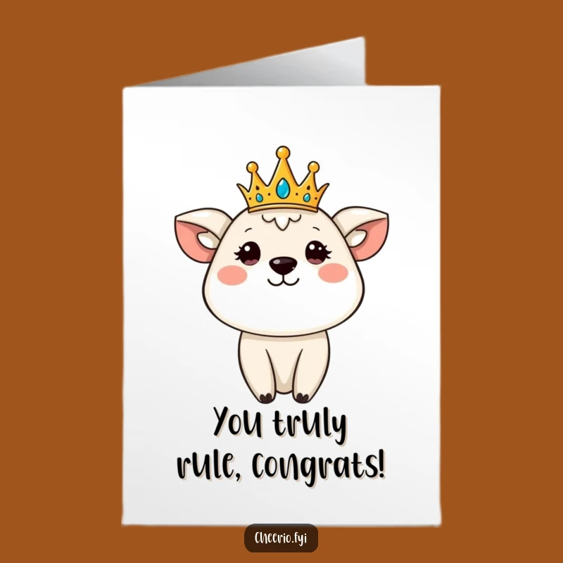 Free Printable Congrats Card: Royal Animal Crown Humor, Downloadable, Print at Home