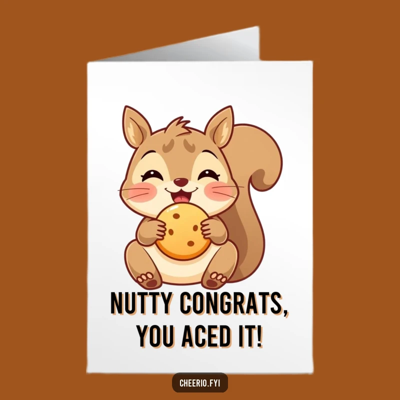 Free Printable Congrats Card: Squirrel Snack, Joyful Downloadable Surprise
