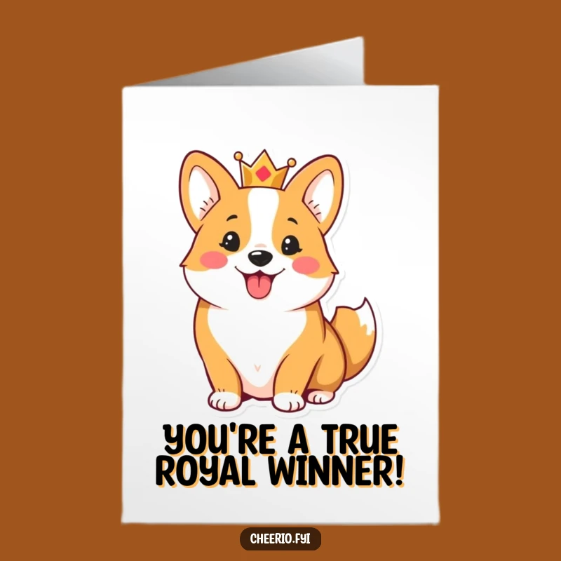 Free Printable Corgi Congratulations Card: Royal Funny Dog Downloadable Greeting
