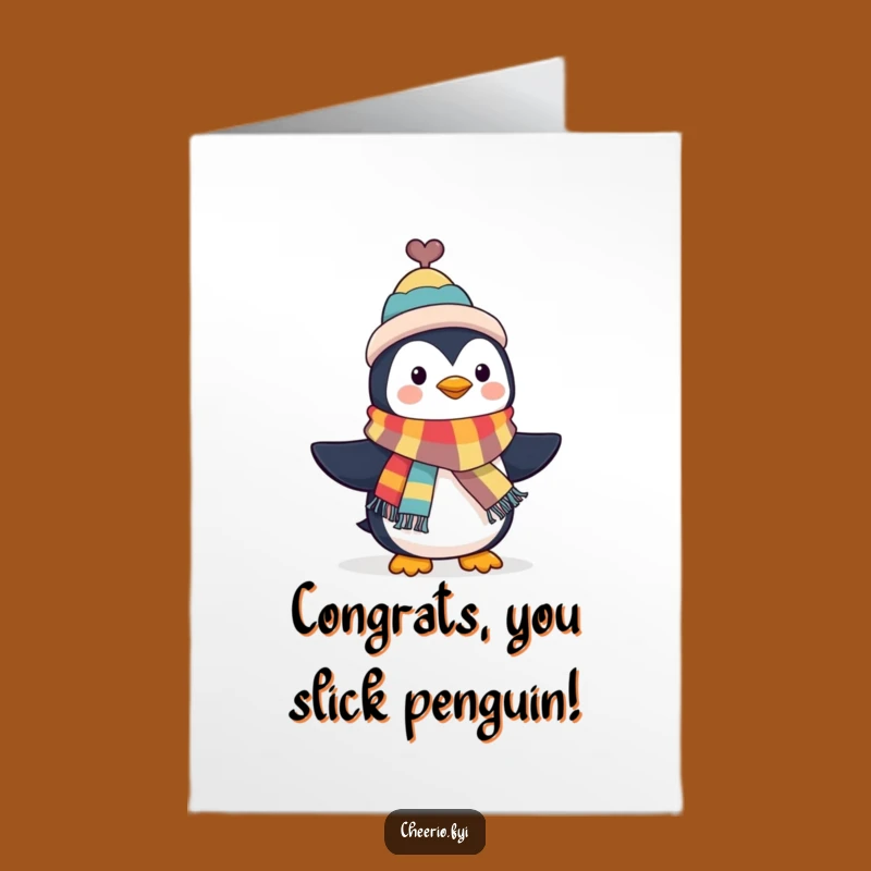 Free Printable Penguin Top Hat Congrats Card - Funny Downloadable Celebration Gift!