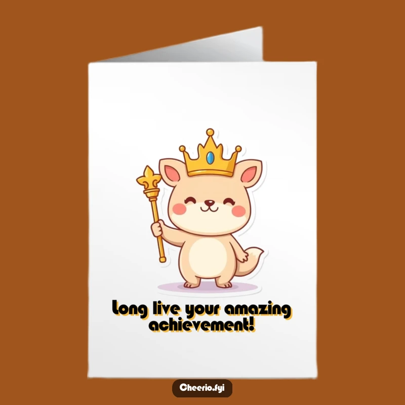 Free Printable Royal Congrats Card: Crowned Animal Downloadable Gift for Success