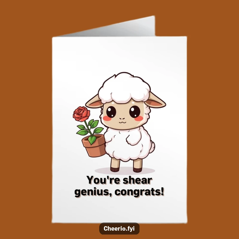 Free Printable Sheep Rose Congrats Card - Funny Downloadable Achievement Gift!