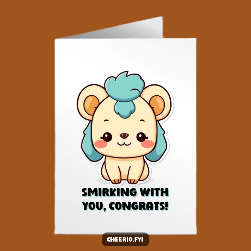 Free Printable Congrats Card: Smirking Animal Humor, Downloadable, Print at Home