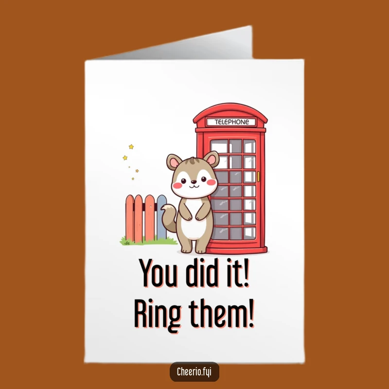 Free Printable Congrats Card: Animal & Phone Booth, Hilarious Downloadable Celebration