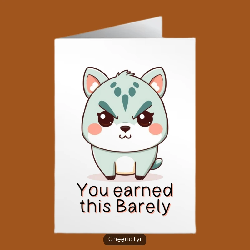 Free Printable Congrats Card: Stern Animal's Tiny Smile, Hilarious DIY Downloadable Success Gift