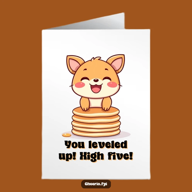 Free Printable Congrats Card: Pancake Animal Grin Success, Hilarious Downloadable Gift Idea