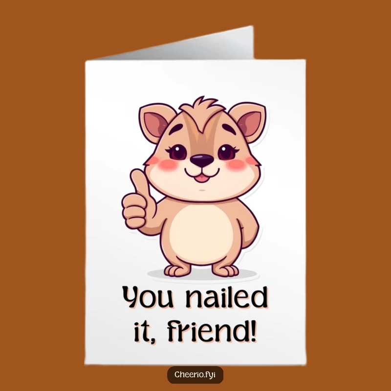 Free Printable Congrats Card: Dignified Animal Thumbs-Up, Funny Downloadable Gift