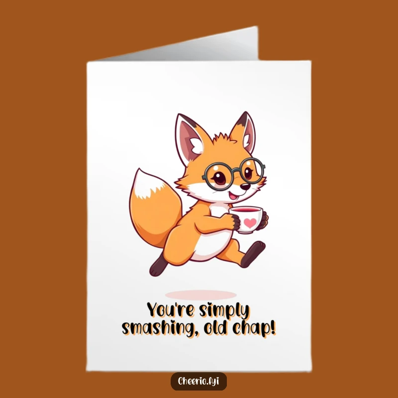 Free Printable Fox Congratulations Card: Dapper Funny Animal Downloadable Greeting