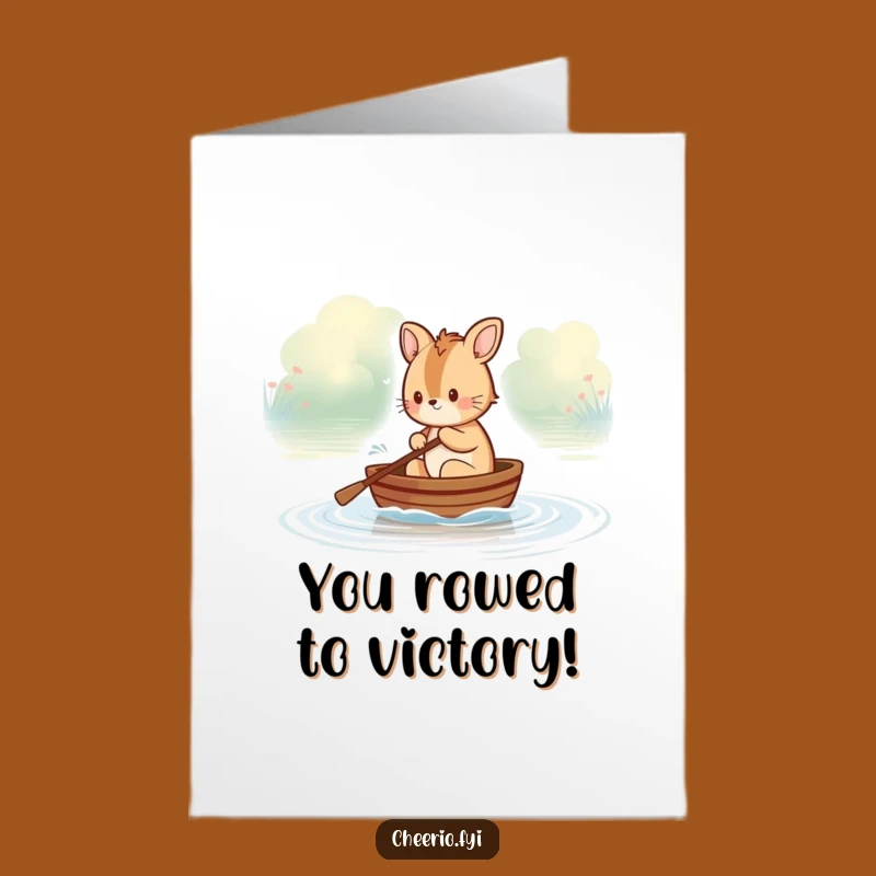 Free Printable Congrats Card: Rowing Animal, Funny Downloadable Gift for Any Occasion