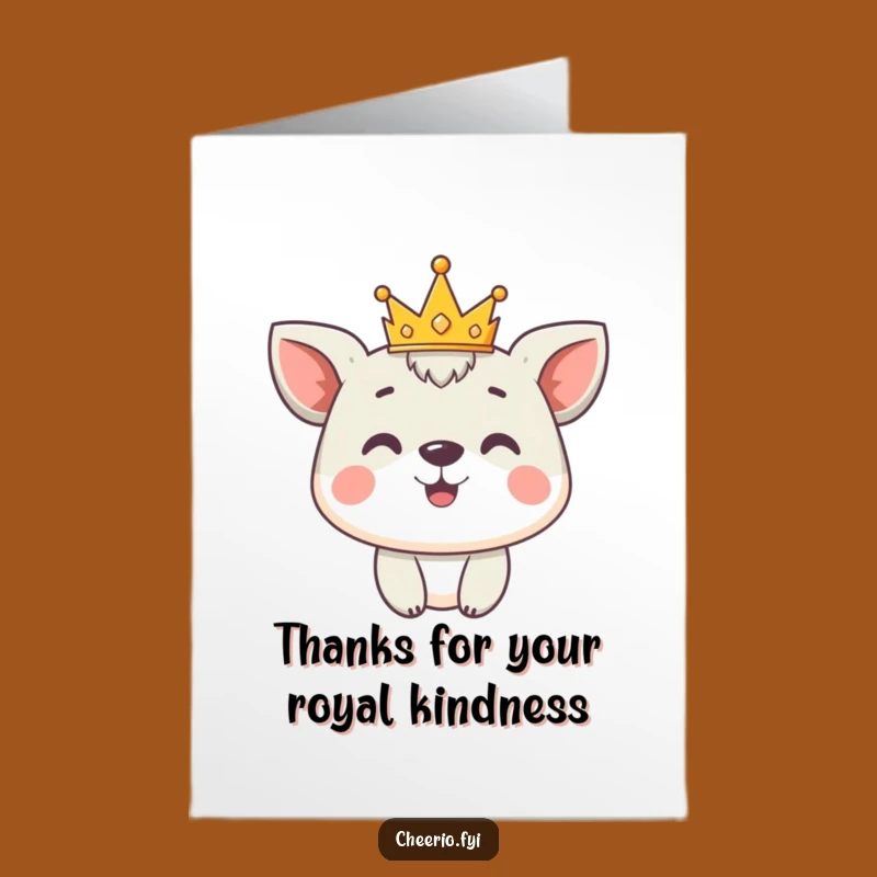 Free Printable Animal Thank You Card - Proud Royal Downloadable Gift