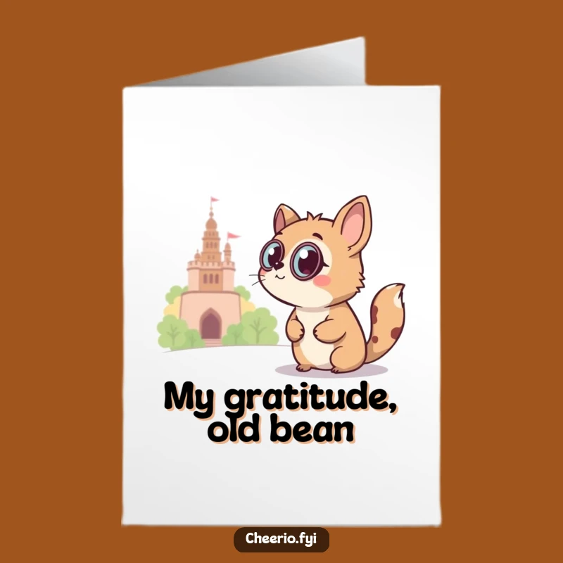 Free Printable Curious Thank You Card: Monocle Animal Downloadable Gift for Insight