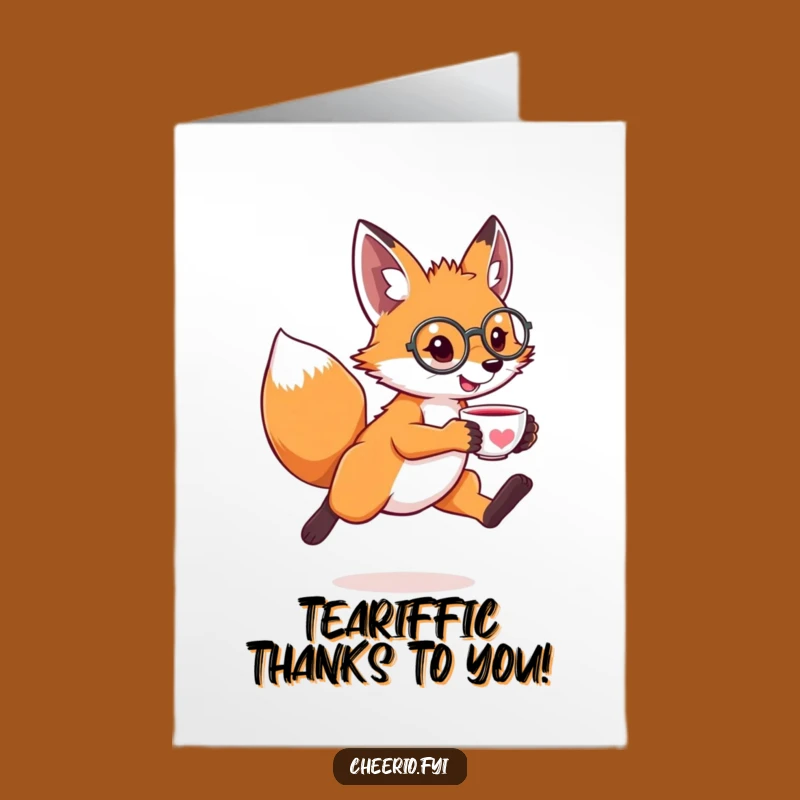 Free Printable Fox Thank You Card: Dapper Humorous Animal Downloadable Greeting