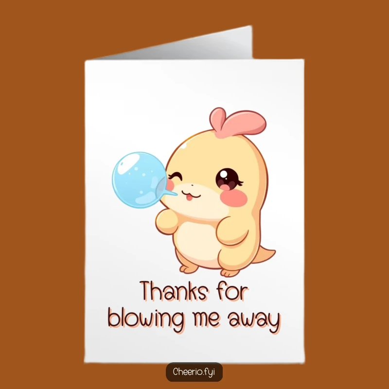 Free Printable Thank You Card: Bubble Creature, Downloadable DIY Gift