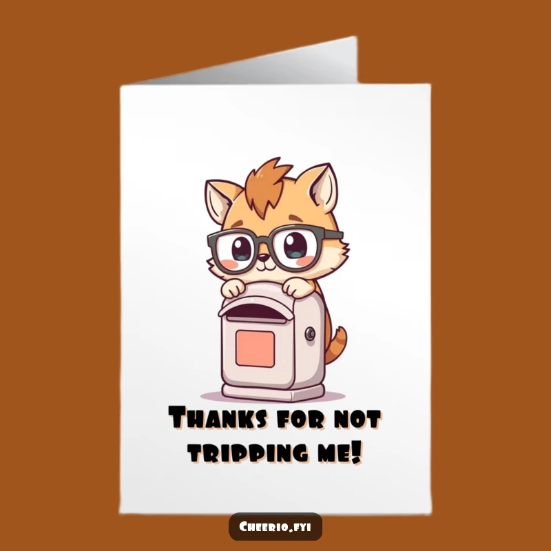 Free Printable Thank You Card: Clumsy Animal & Post Box for Quirky Thanks