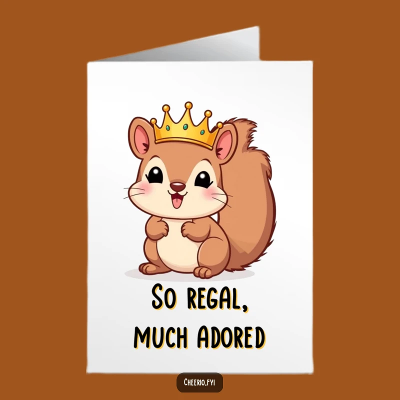 Free Printable Thank You Card: Grateful Crowned Squirrel Digital Download