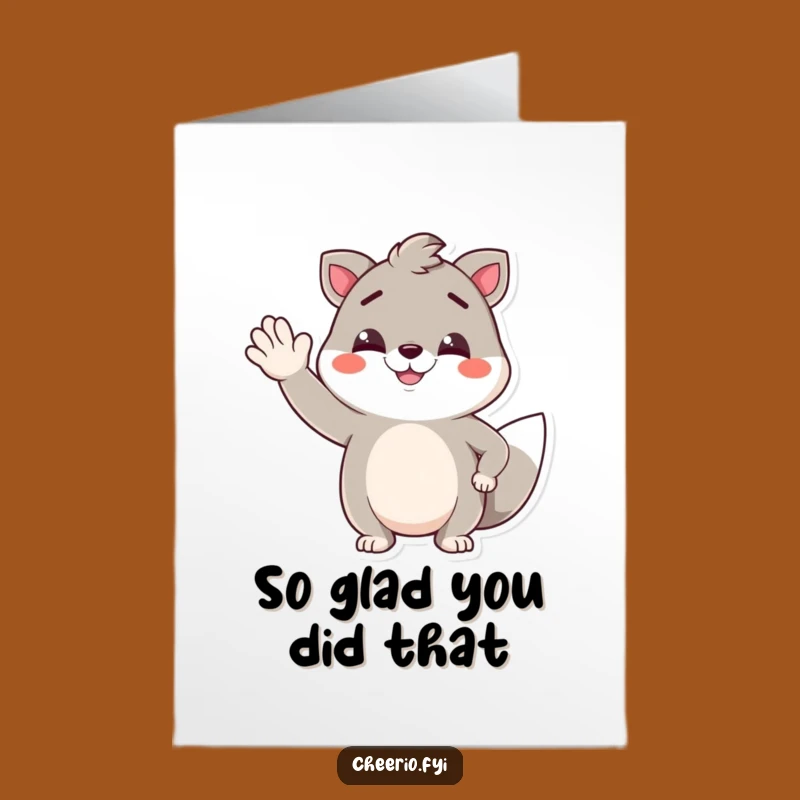 Free Printable Thank You Card: Jaunty Waving Animal Pal, Funny Downloadable Gift