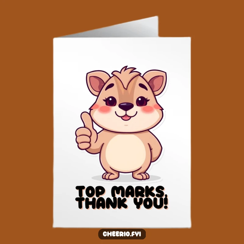 Free Printable Thank You Card: Polite Animal Thumbs-Up, Funny Downloadable Gift