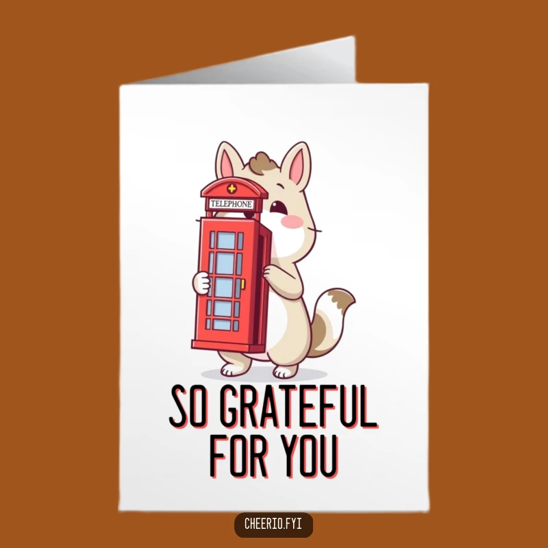 Free Printable UK Animal Thank You Card: Funny Telephone Box Gift!