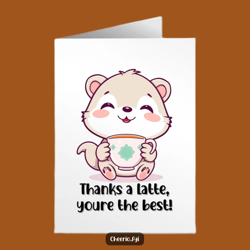 Free Printable Thank You Card: Adorable Animal Tea Lover Humor Downloadable Gift