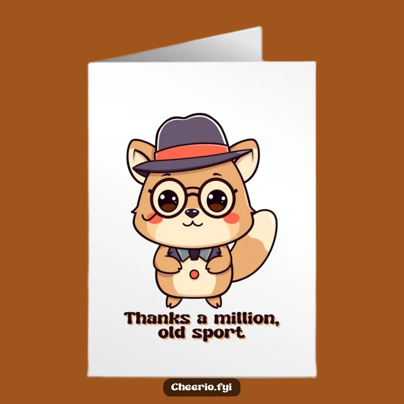 Free Printable Thank You Card: Sophisticated Monocle Animal Downloadable