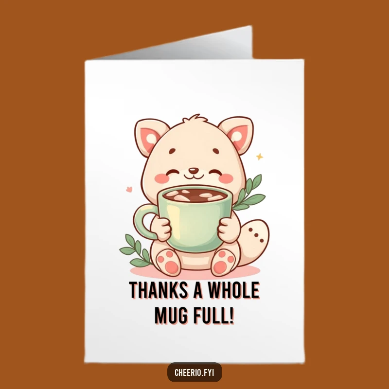 Free Printable Thank You Card: Cocoa Thanks Animal, Heartwarming DIY Downloadable Gift!