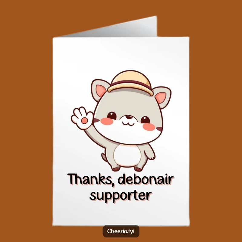 Free Printable Thank You Card: Dapper Animal Wave - Polite Thanks Gift
