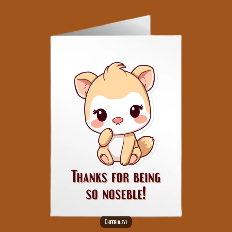 Free Printable Thank You Card: Playful Nose Tap Humor, Downloadable, Print at Home