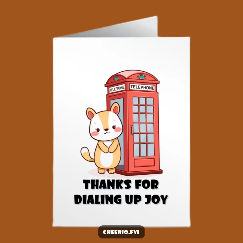 Free Printable Thank You Card: Animal & Phone Booth - Downloadable Thanks!