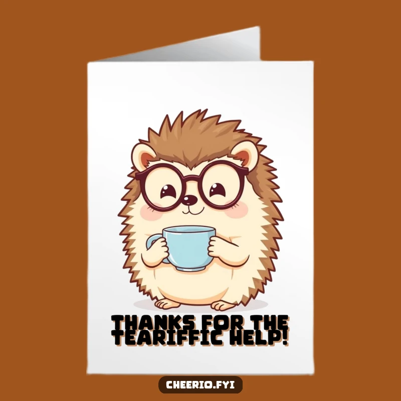 Free Printable Hedgehog Thank You Card: Specs & Tea for a Grateful Note!