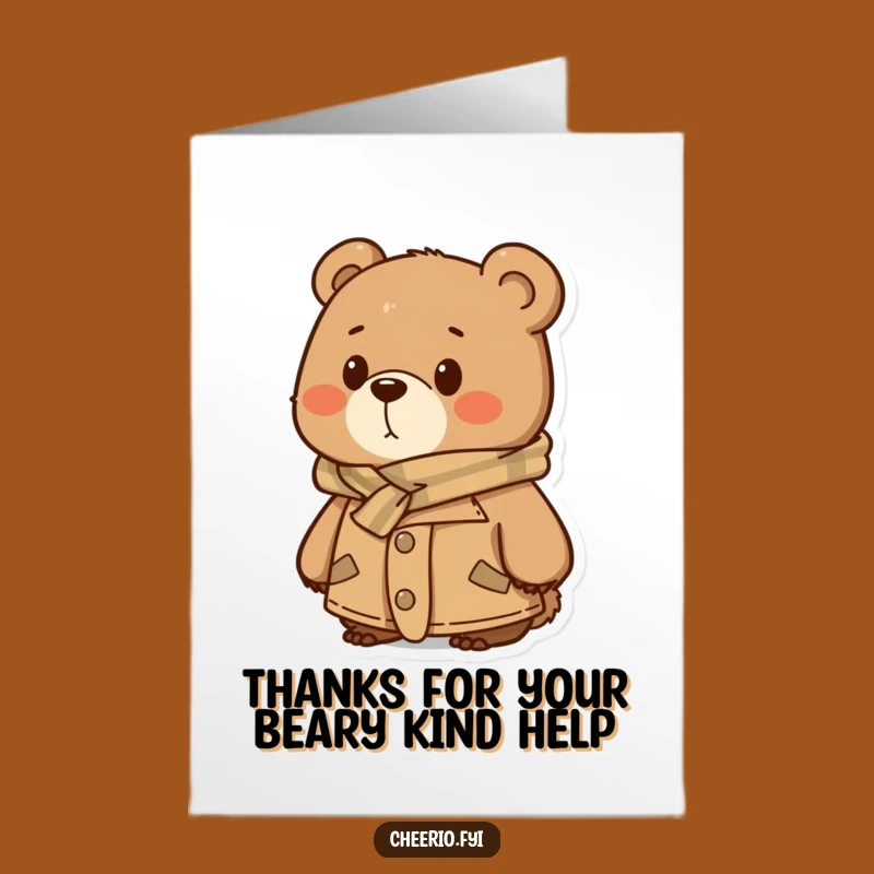 Free Printable Thank You Card: Reflective Bear Tweed Funny Downloadable Gift