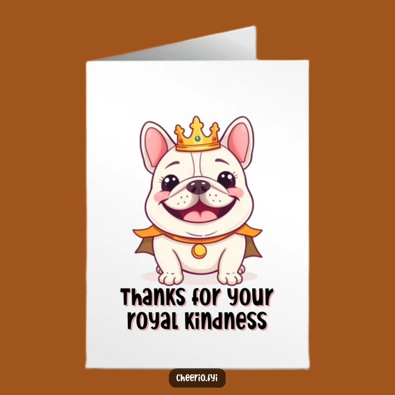 Free Printable Thank You Card: Amusing Royal Bulldog Crown Gratitude Downloadable