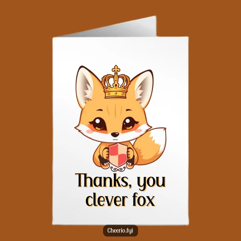 Free Printable Thank You Card: Fox Explores Royal Crest Digital Download